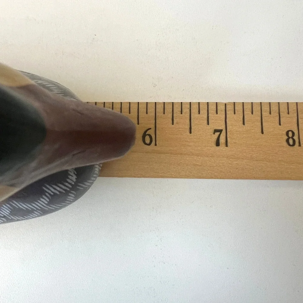 Vintage Hand Carved Wooden Duck Figurine Hand Painted Bird Rustic Cabin Decor